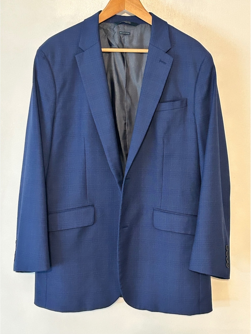 Perry Ellis Very Slim Stretch Blue Suit Jacket 46 Regular